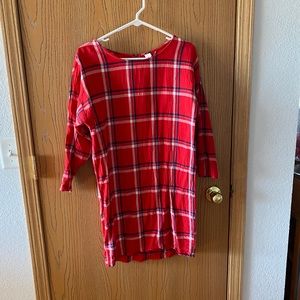 Flannel shift dress